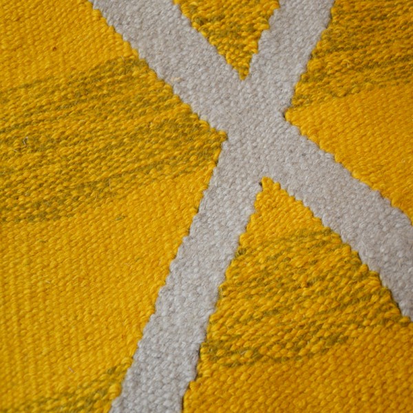 Contemporary Kilim. Yellow Geometric...