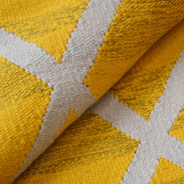 Contemporary Kilim. Yellow Geometric...