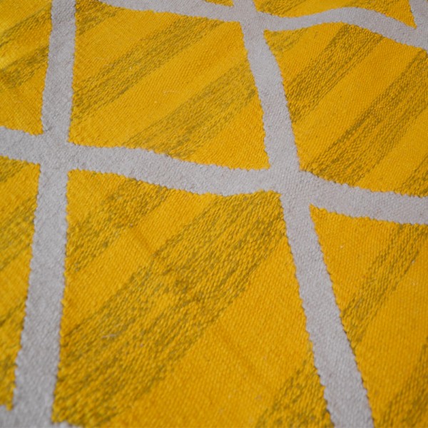 Contemporary Kilim. Yellow Geometric...
